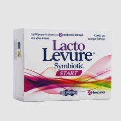Uni-Pharma LactoLevure Symbiotic start 20.sachets - προορίζεται για να βοηθήσει στον αποικισμό ωφέλιμων βακτηριδίων στο έντερο των νηπίων και των παιδιών