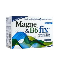 Uni-Pharma Magne & B6 fix 30.sachets - συμβάλλει στη μείωση των συμπτωμάτων που σχετίζονται με το προεμμηνορροϊκό σύνδρομο (PMS)