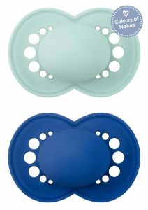 MAM Colours of Nature 6-16months Silicone teat 2.pcs - Πιπίλα Colours of Nature Σιλικόνης 6-16 μηνών
