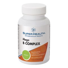 SuperHealth Mega B Complex 30.caps - παρέχει στον οργανισμό το σύμπλεγμα των βιταμινών Β σε συνδυασμό με βιταμίνη C και γλυκίνη