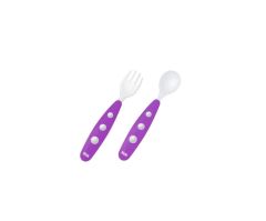 Nuk Mini Cutlery set 8m+ 1.pack - Εκπαιδευτικό Σετ Κουτάλι – Πιρούνι Mini (8+ Μηνων)