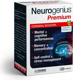 3C Pharrma Neurogenius Premium Cerebral Booster 60.tbs - αποκλειστικό σύμπλεγμα για την ενίσχυση της μνήμης