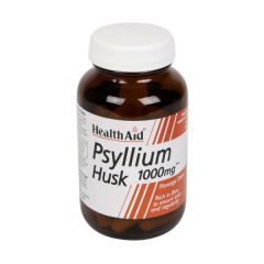 Health Aid Psyllium Husk 1000mg 60.caps - Capsules with 100% natural Psyllium seed husk