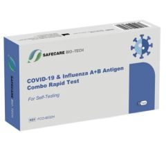 Safecare Covid-19 & Influenza A+B antigen combo rapid test 1.piece - Διπλό ρινικό τέστ ανίχνευσης covid + γρίπης