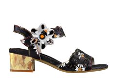 Laura Vita Simona Black anatomical sandals 1.pair - Εντυπωσιακά comfort πέδιλα με χαμηλό τακούνι