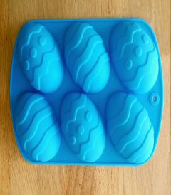 Easter eggs Silicone soap and confectionery mold SM340 1.piece - Silicone mold Easter Eggs 6.spaces