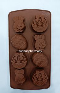Easter design Silicone soap and confectionery mold SM345 1.piece - Καλούπι σιλικόνης Πασχαλινά σχέδια 8πλή