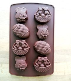 Easter design Silicone soap and confectionery mold SM345 1.piece - Silicone mold Easter designs 8pcs