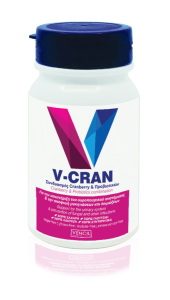 Vencil V-Cran Cranberry and Probiotics 60.v.caps - Συμπλήρωμα διατροφής βασισμένο σε ένα δυναμικό συνδυασμό Cranberry και προβιοτικών γαλακτικών βακτηρίων