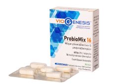 Viogenesis ProbioMix 16 10.caps - Lactobacilli and bifidobacteria mix of 60 billion concentration per capsule with 16 strains of friendly bacteria