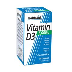 Health Aid Vitamin D3 5000iu 30.veg.caps - Cholecalciferol - The vitamin of the sun
